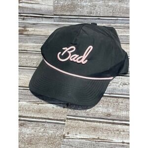 Bad Birds Black‎ Baseball Cap Pink Embroidery Rope Accent Snapback